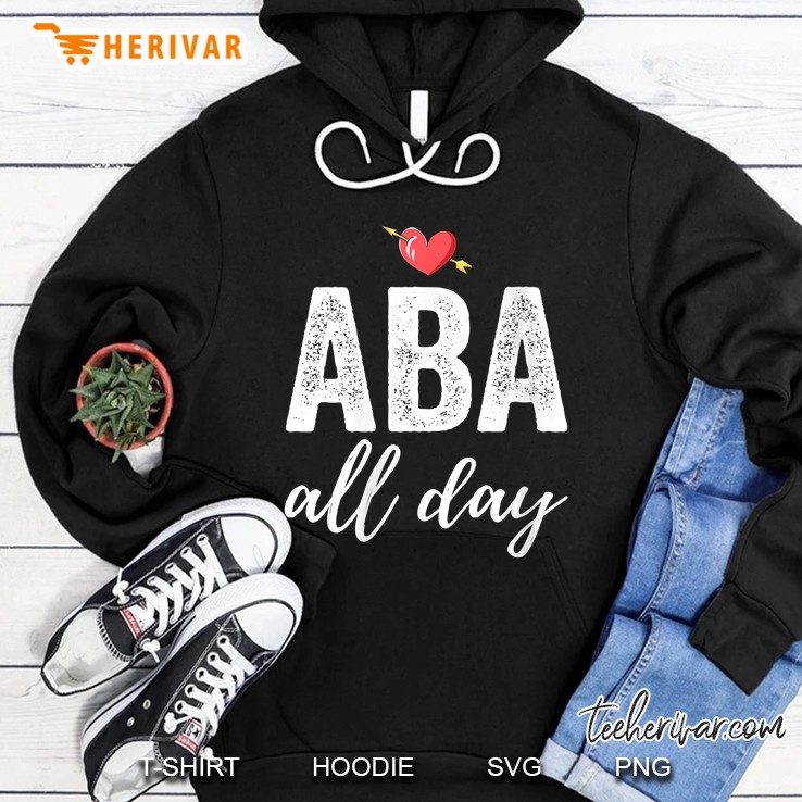 Womens Aba All Day Behavior Analyst Bcba Gifts V-Neck Hoodie