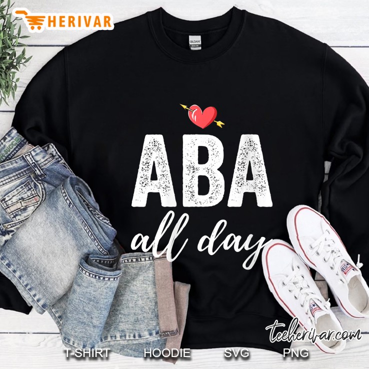 Womens Aba All Day Behavior Analyst Bcba Gifts V-Neck Sweatshirt
