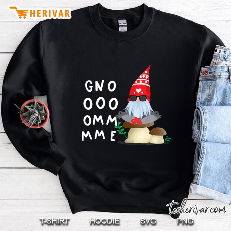 Womens Gnomes Yoga Meditation Shirt Om Namaste Zen Yogi Clothes V-Neck Sweatshirt