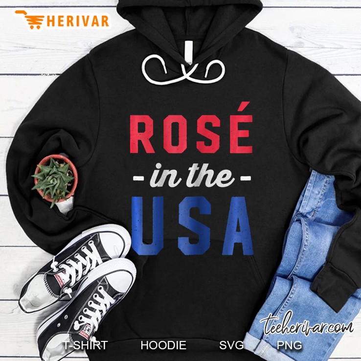 Womens Rose In The Usa - Cute Drinking 4Th Of July Hoodie