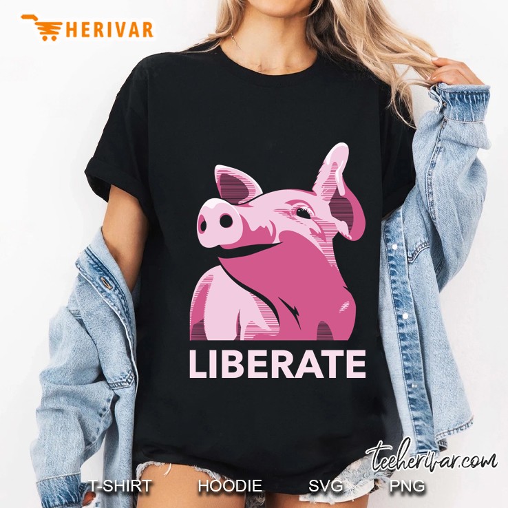 Liberate (Pig, No Background, Electric Pink) Ladies Tee