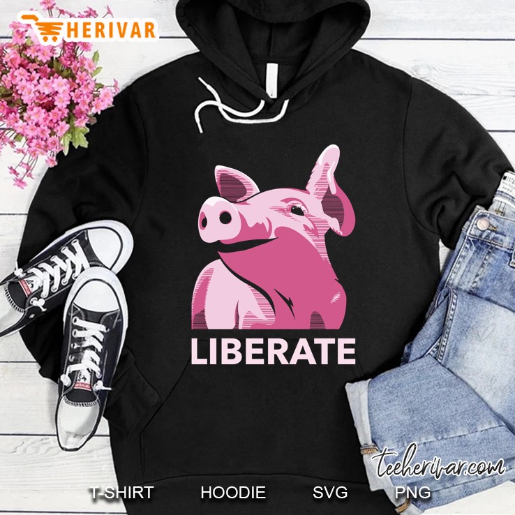 Liberate (Pig, No Background, Electric Pink) Hoodie