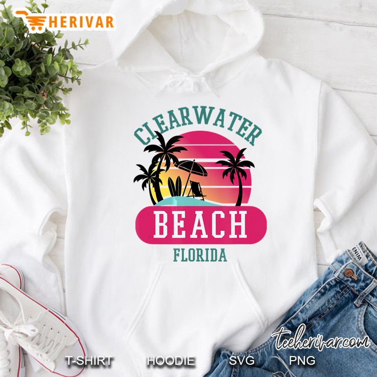 Retro Cool Clearwater Beach Original Florida Beaches Hoodie