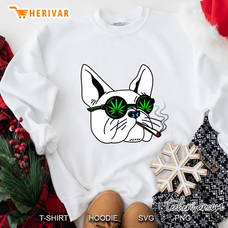 Dog Sunglasses Smoking 420 Cool Gift Weed Cannabis Marijuana Sweatshirt