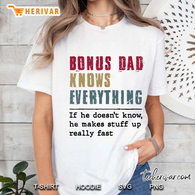 Retro Vintage Bonus Dad Knows Everything Matching Family Hoodie