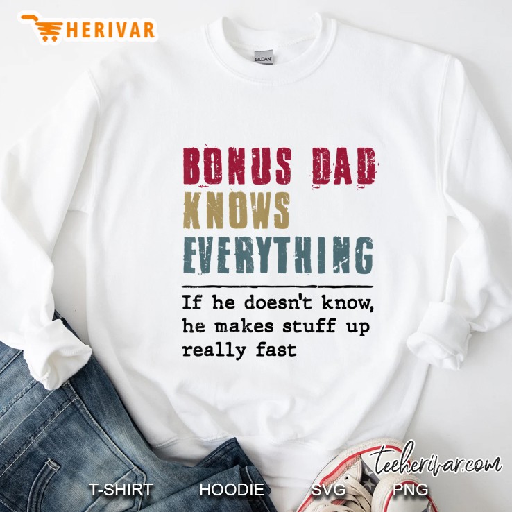 Retro Vintage Bonus Dad Knows Everything Matching Family Mugs