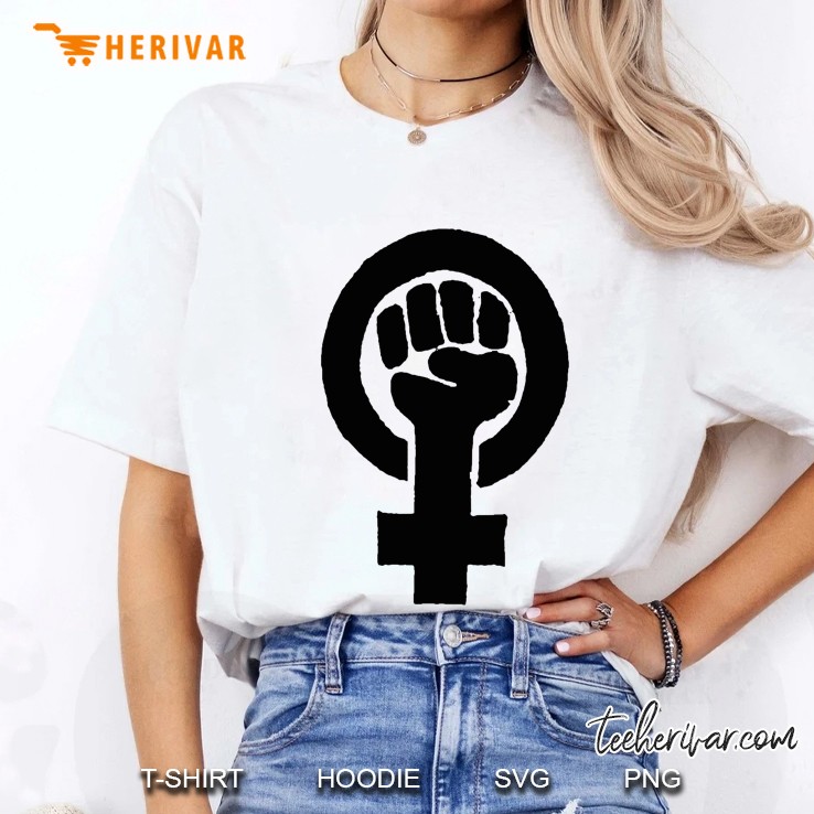 Black Woman Power Fist Fitted Ladies Tee