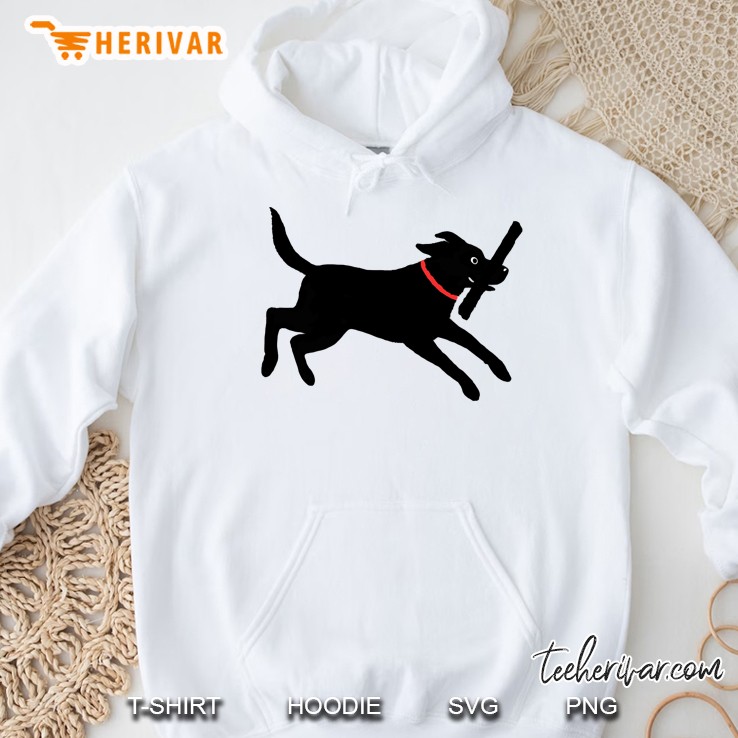 Happy Black Lab Running Cute Labrador Retriever Hoodie