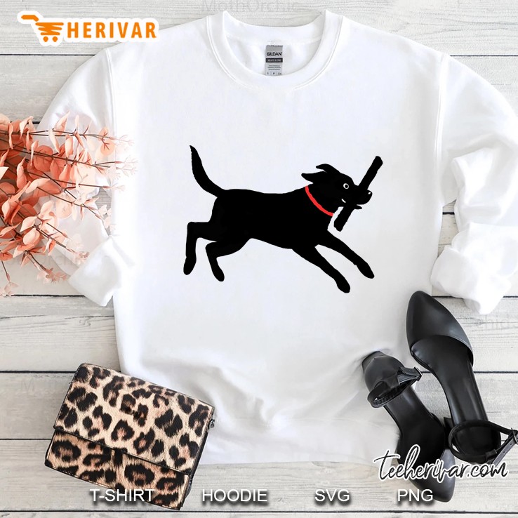 Happy Black Lab Running Cute Labrador Retriever Sweatshirt