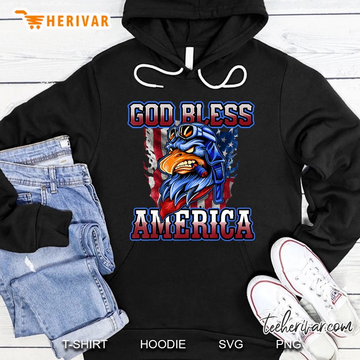 4Th Of July Patriotic Eagle God Bless America Independence Hoodie