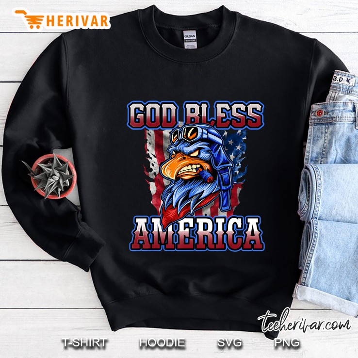 4Th Of July Patriotic Eagle God Bless America Independence Sweatshirt