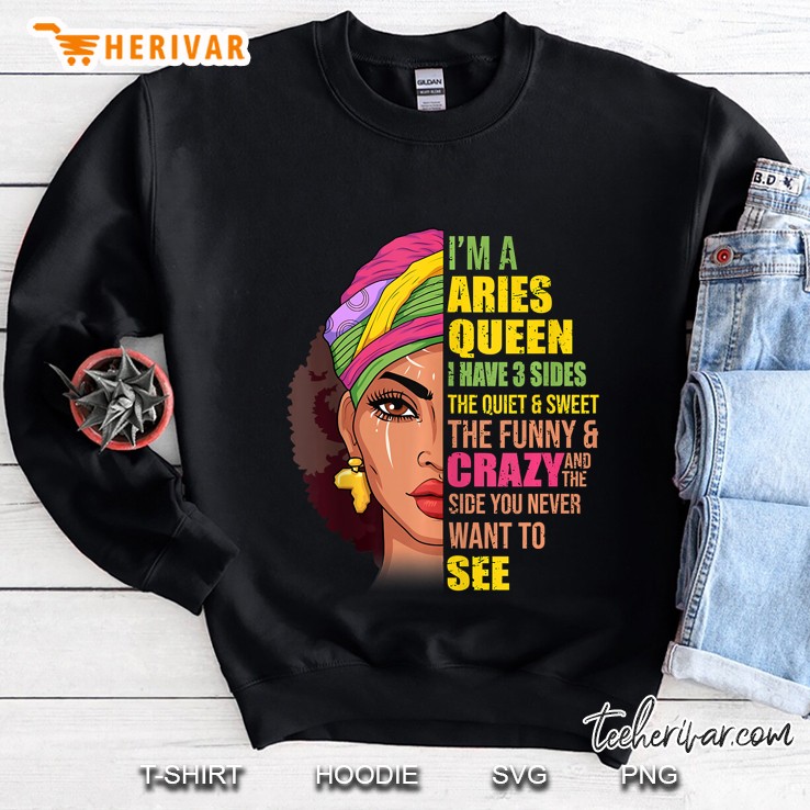 Aries Woman Queen Black African American Aries Sweatshirt