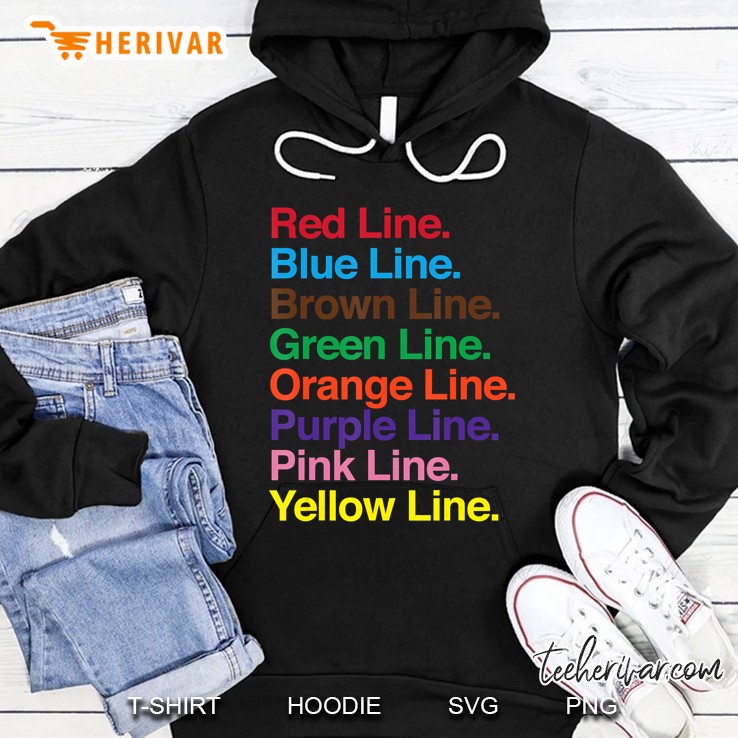 Chicago L Train Lines Shirt Chicago Illinois Souvenir Hoodie