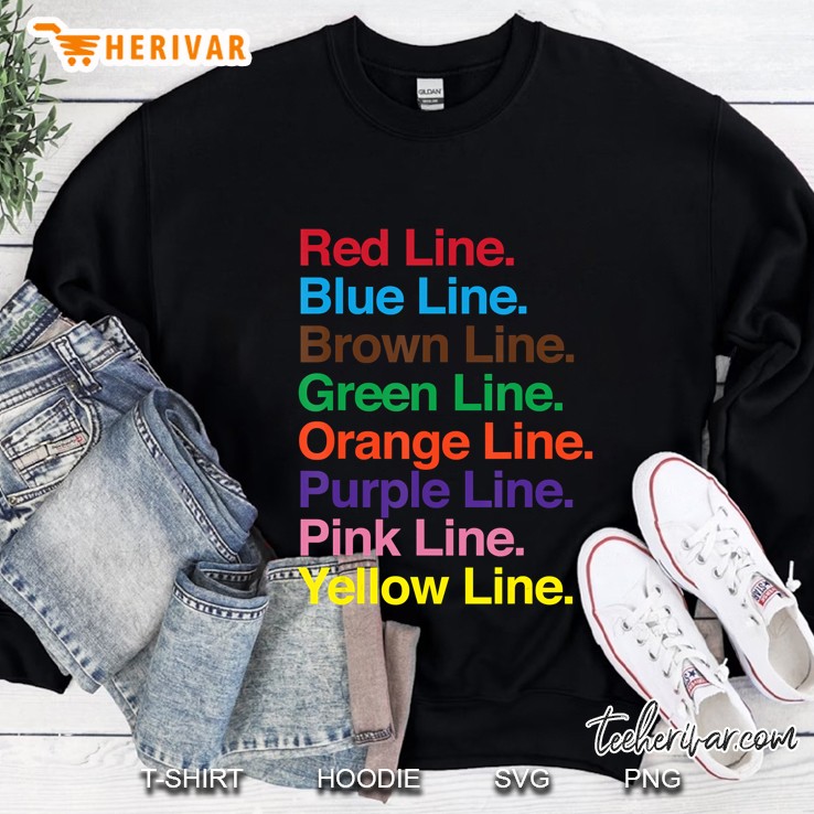 Chicago L Train Lines Shirt Chicago Illinois Souvenir Sweatshirt