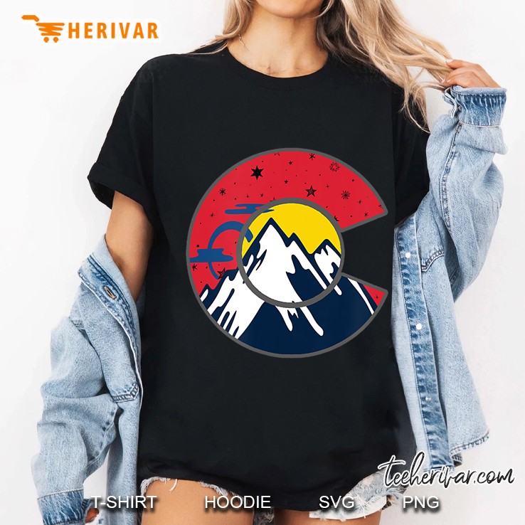 Colorado Flag C Mountain Design Graphic Ladies Tee