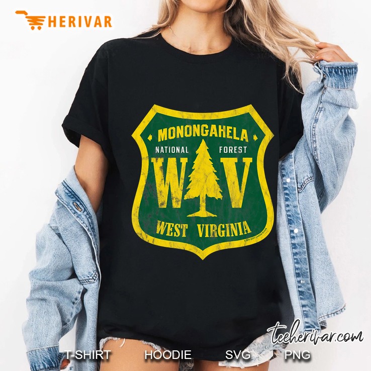 Monongahela National Forest West Virginia Shield Retro Look Ladies Tee