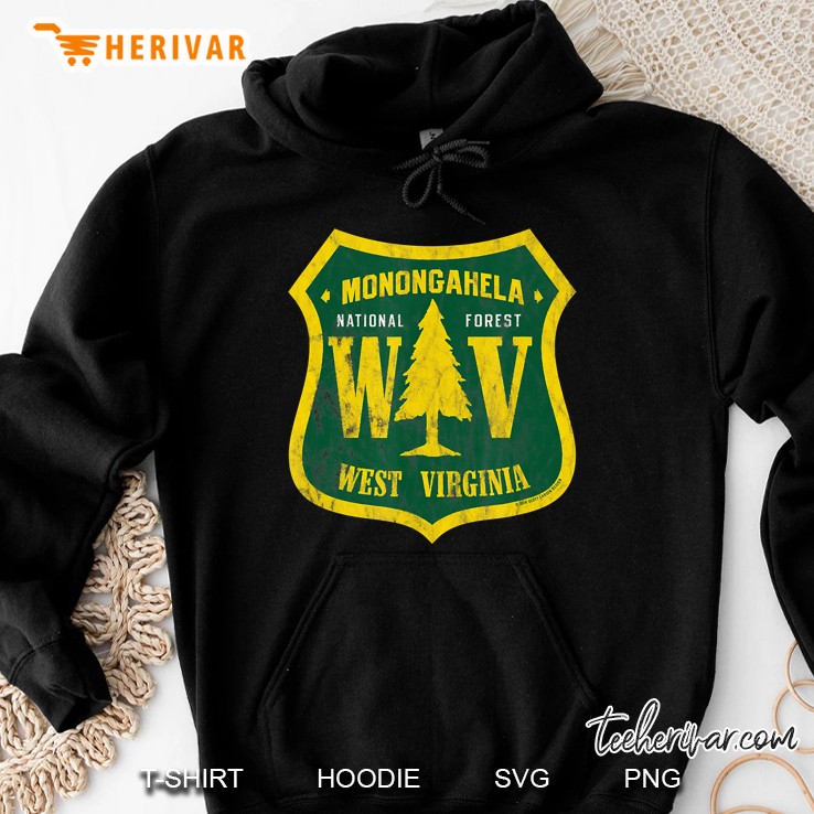 Monongahela National Forest West Virginia Shield Retro Look Hoodie