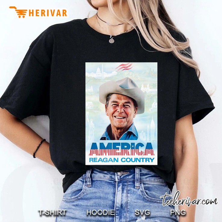 Retro Political Poster 80S Ronald Reagan Country Patriotic Ladies Tee