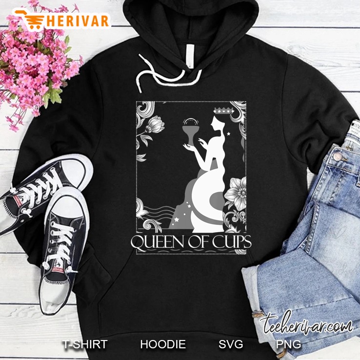 Tarot Card Shirt Queen Of Cups Occult Scary Gothic Hoodie