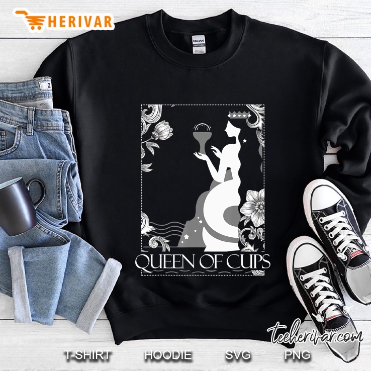 Tarot Card Shirt Queen Of Cups Occult Scary Gothic Sweatshirt