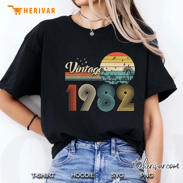 Vintage 1982 Design 38 Years Old 38Th Birthday For Men Women Pullover Ladies Tee