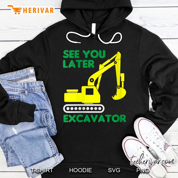 Womens See You Later Excavator Funny Gift Toddler Boy Kids & Adults V-Neck Mugs