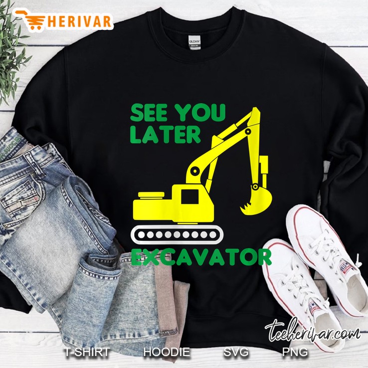 Womens See You Later Excavator Funny Gift Toddler Boy Kids & Adults V-Neck Mugs