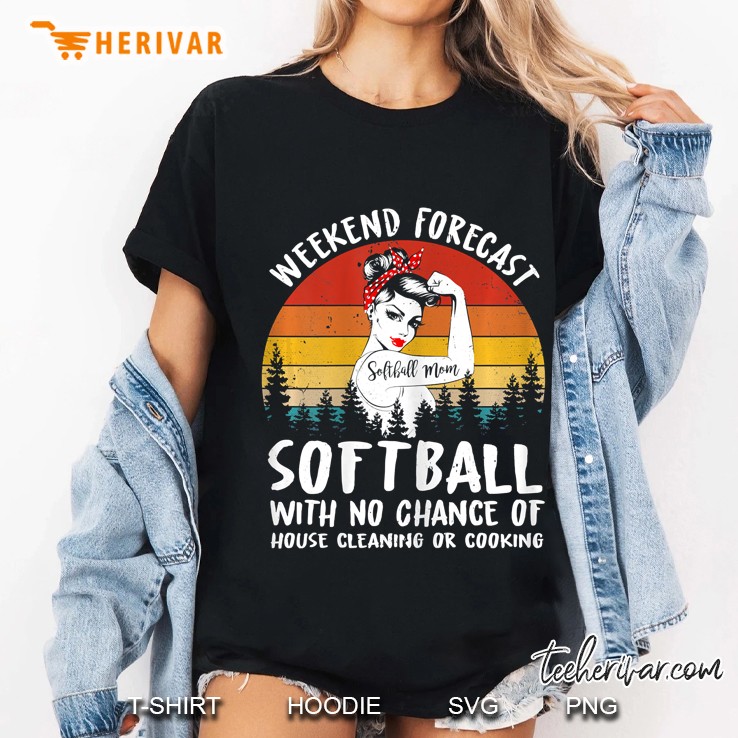 Womens Weekend Forecast Softball With No Chance Tshirt Baseball Mom Ladies Tee