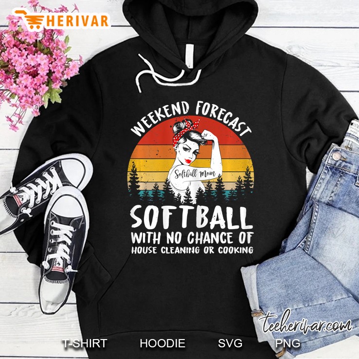 Womens Weekend Forecast Softball With No Chance Tshirt Baseball Mom Hoodie