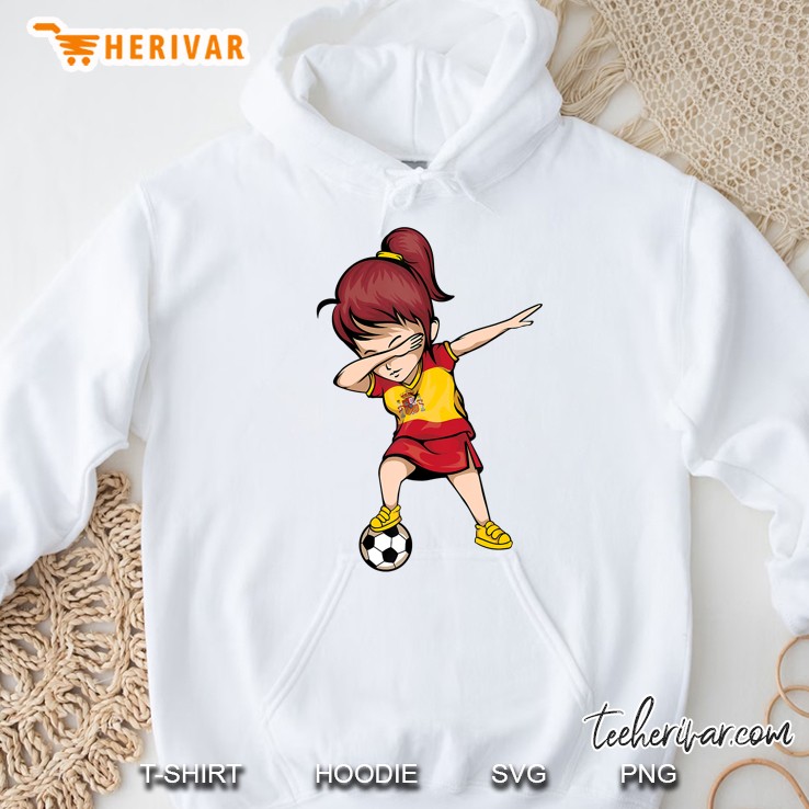 Dabbing Soccer Girl Spain Jersey Shirt - Spanish Football Hoodie