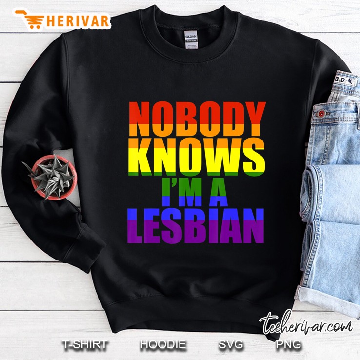 Nobody Knows Im A Lesbian Funny Lgbt Sweatshirt