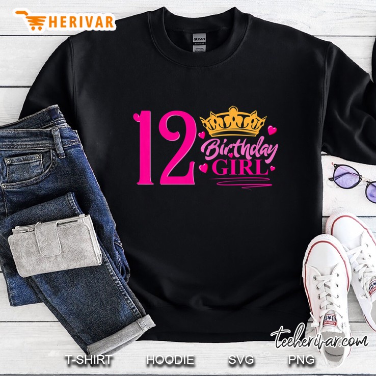 Queen 12Th Birthday Girl Shirt, Party 12 Years Old Bday Mugs