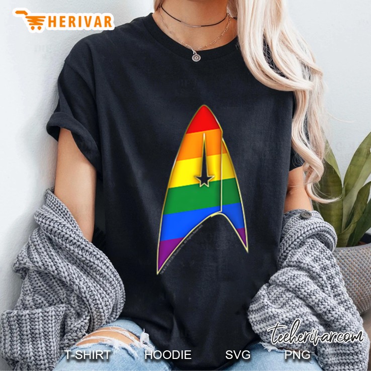 Star Trek Discovery Rainbow Pride Badge Ladies Tee