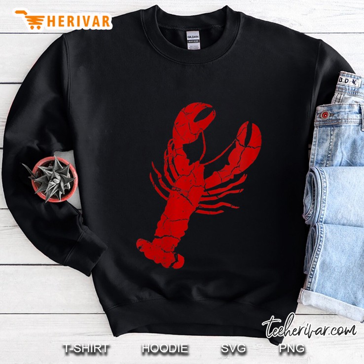 Womens Vintage Lobster Print - Lobster Sweatshirt