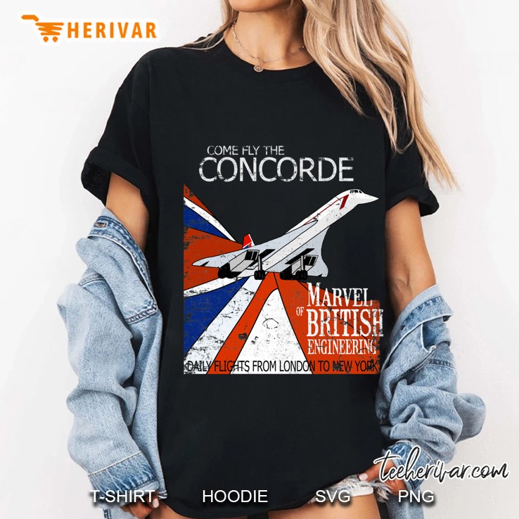 Come Fly The Concorde Marvel Of British Engineering Vintage Poster Design Classic Hoodie