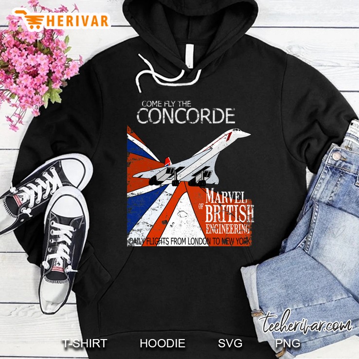 Come Fly The Concorde Marvel Of British Engineering Vintage Poster Design Classic Mugs