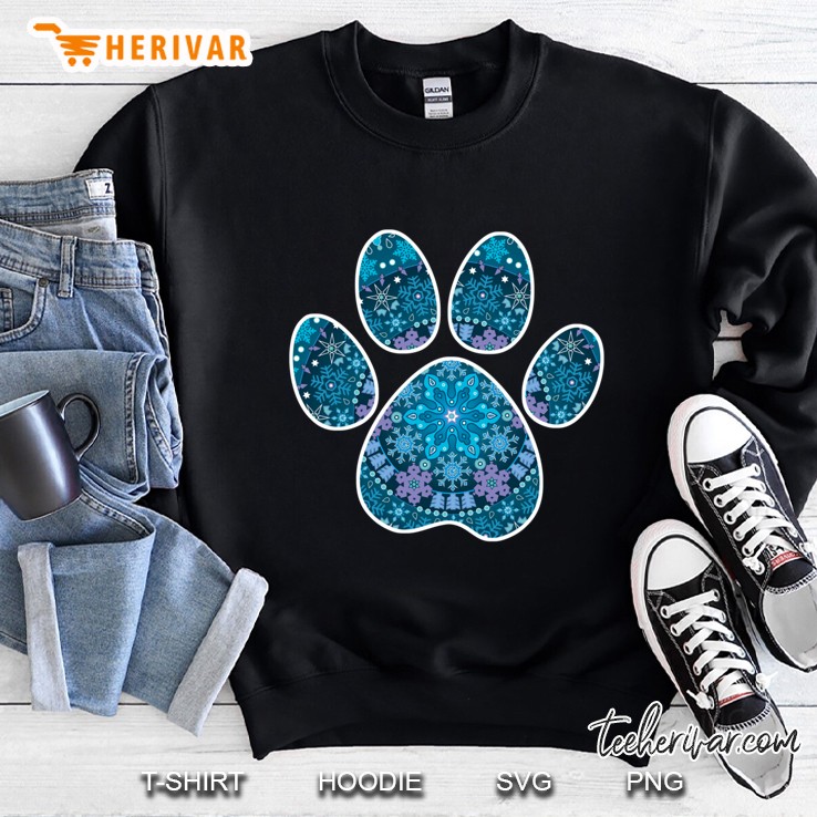 Dog Paw Print, Bohemian Snowflakes Slim Fit Sweatshirt