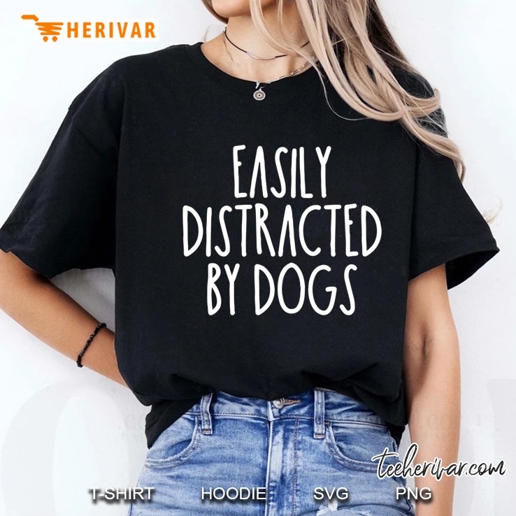 Easily Distracted By Dogs Slim Fit Ladies Tee