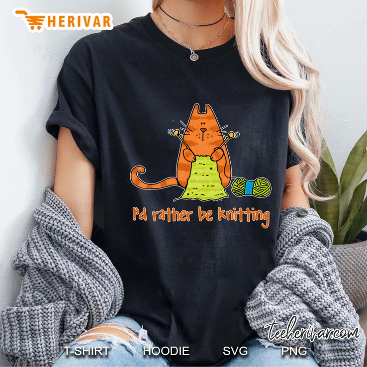 I'D Rather Be Knitting..... Slim Fit Hoodie