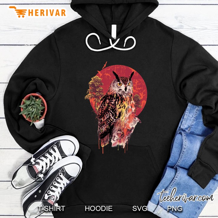Owl Red Slim Fit Hoodie
