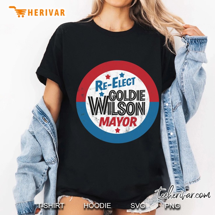Re-Elect Mayor Goldie Wilson (Distressed) Back To The Future Slim Fit Ladies Tee