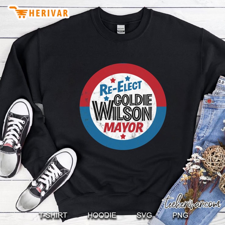 Re-Elect Mayor Goldie Wilson (Distressed) Back To The Future Slim Fit Sweatshirt