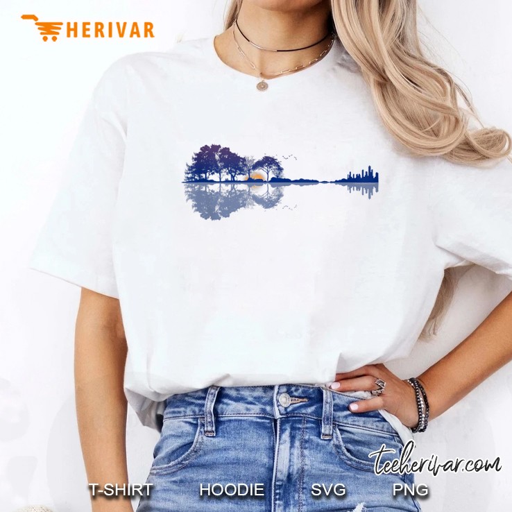 Guitar Lake Reflections Music And Guitar Lovers Tank Top Ladies Tee
