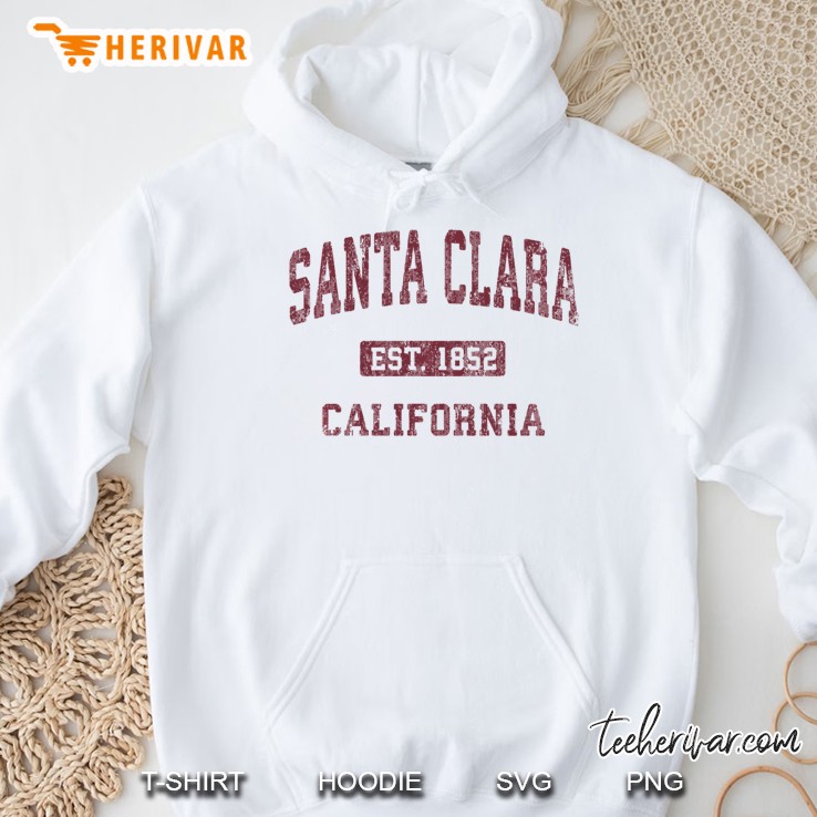 Santa Clara California Ca Vintage Athletic Sports Design Pullover Hoodie