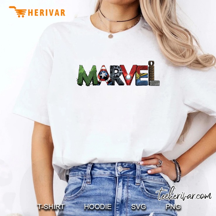 Womens Marvel Avengers Character Text Portrait Hoodie