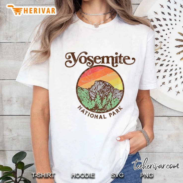 Yosemite National Park Vintage Style Retro 80S Graphic Premium Hoodie