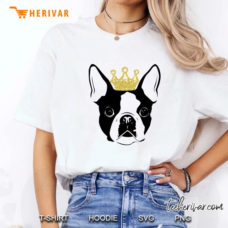 Boston Terrier With Crown Fitted Scoop Hoodie