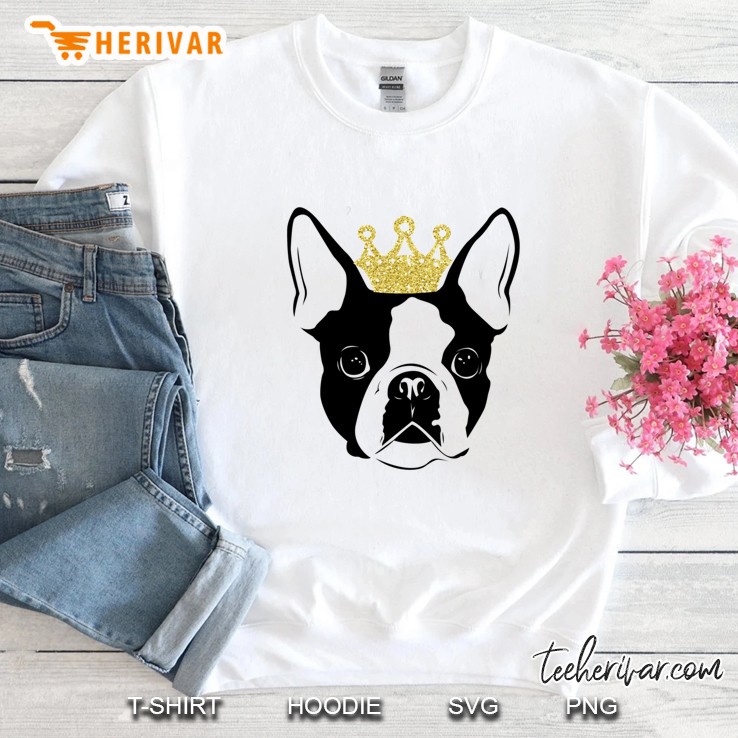 Boston Terrier With Crown Fitted Scoop Mugs