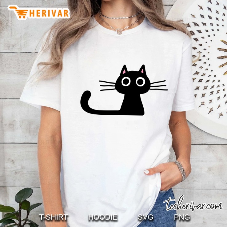 Cutie Kitty Cat Wide Eyed Black Kitten Classic Ladies Tee