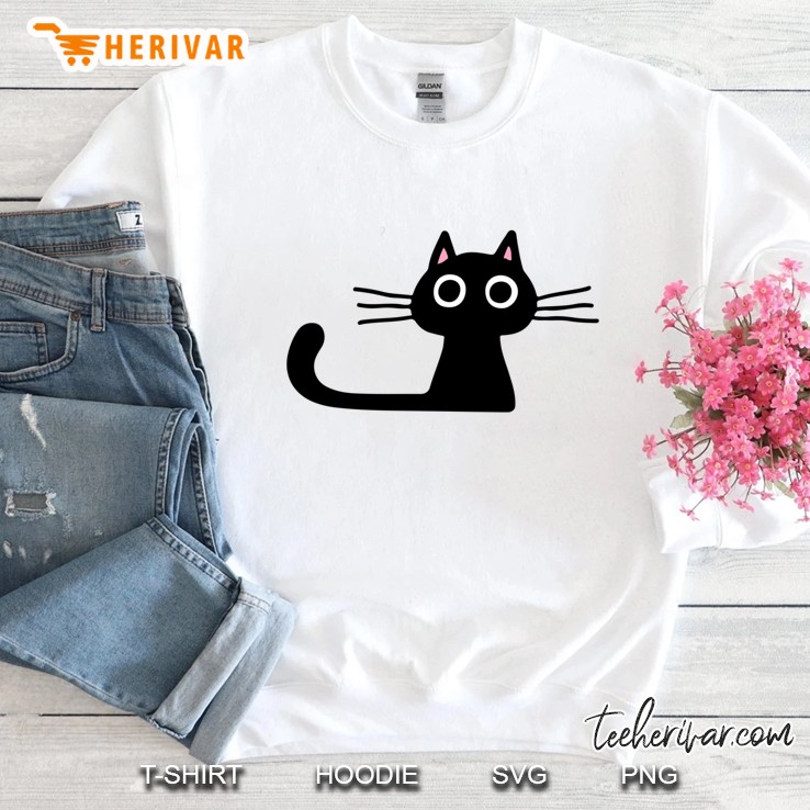 Cutie Kitty Cat Wide Eyed Black Kitten Classic Sweatshirt